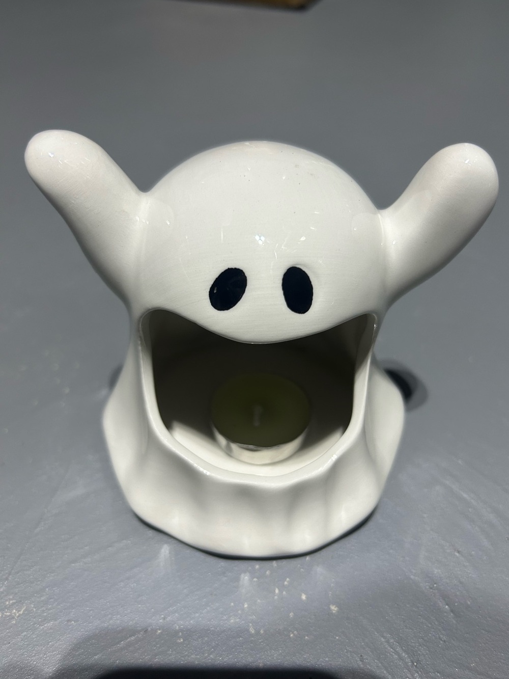 Gasper the Ghost Ceramic Candle Tealight Holder - Halloween October Decorations